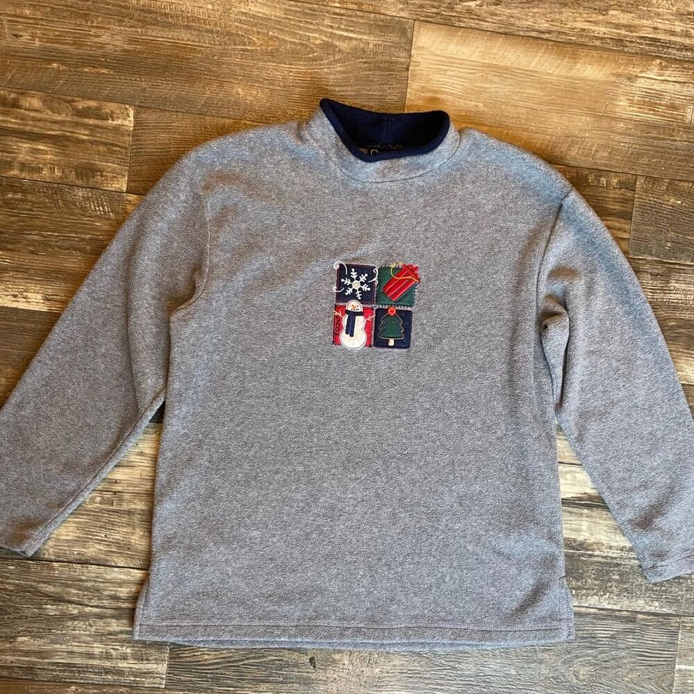 C&B Sport by Croft & Barrow Grey Christmas fleece sweatshirt
